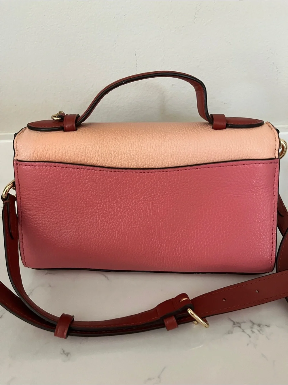 EUC Coach Kleo Leather Top-Handle Satchel in color block - Picture 7 of 11
